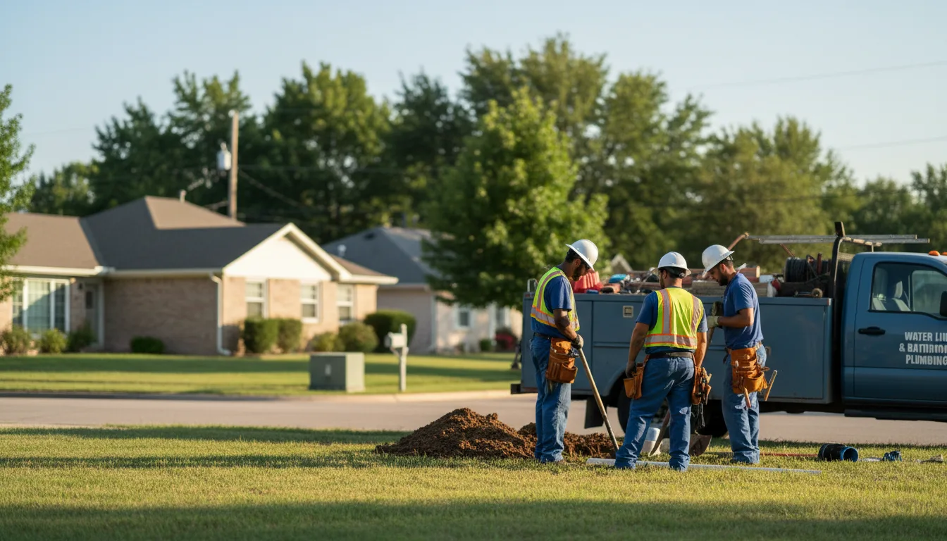 Residential water line and bathroom plumbing service in Des Moines, IA